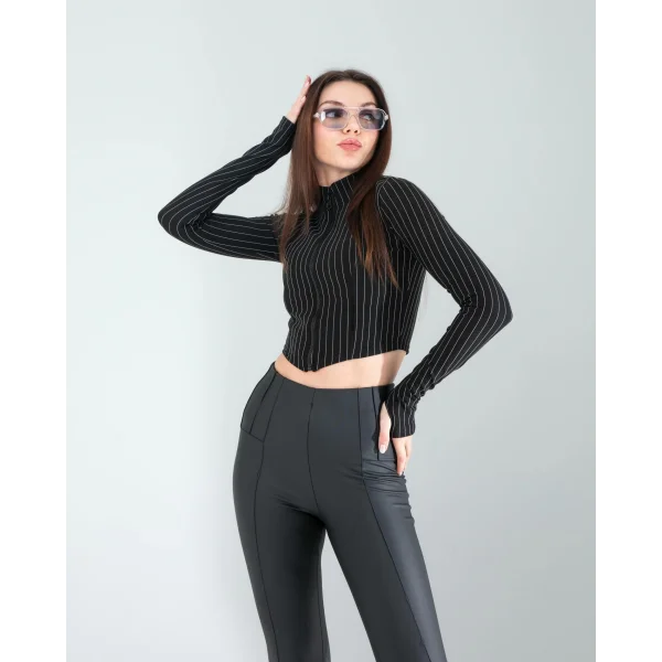 Siyah Nevru Deri Tayt