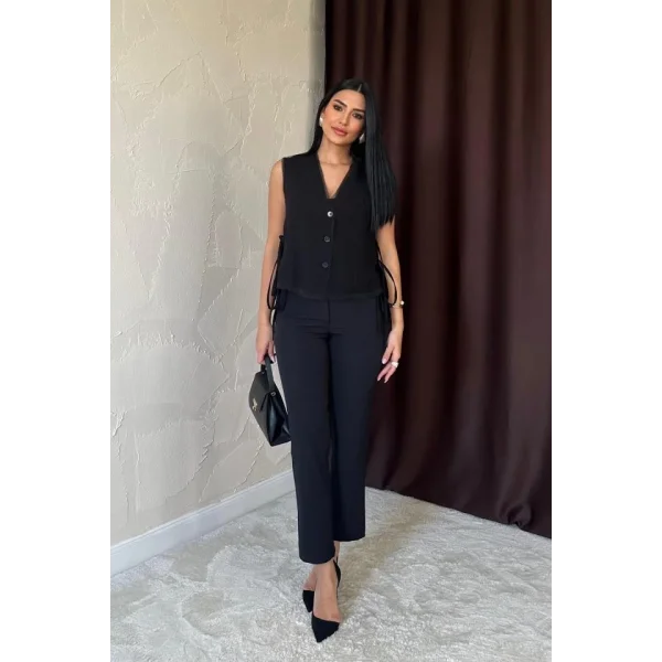 Siyah Pensli Pantolon