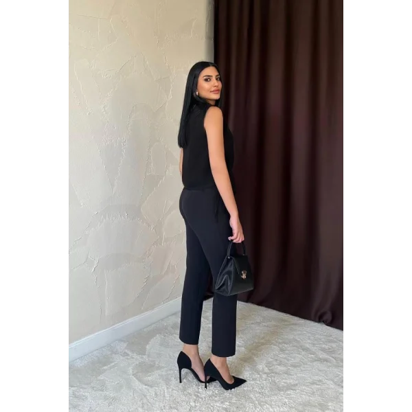 Siyah Pensli Pantolon