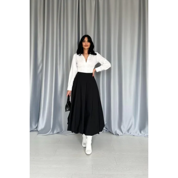 Siyah Uzun Balon Etek