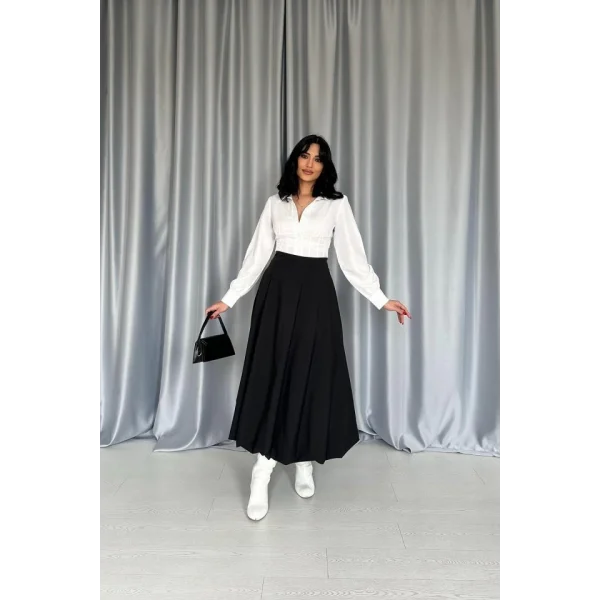 Siyah Uzun Balon Etek