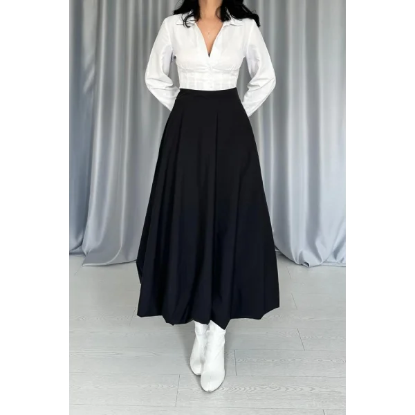 Siyah Uzun Balon Etek