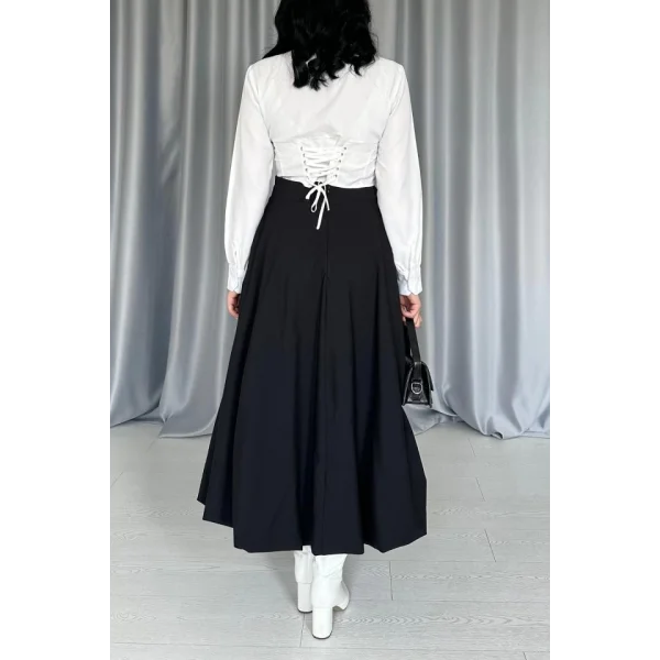 Siyah Uzun Balon Etek