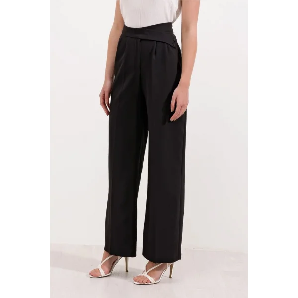 Siyah Yüksek Bel Palazzo Pantolon 6646