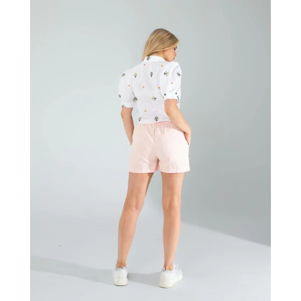 Somon Mng Beli Kuşaklı Keten Şort