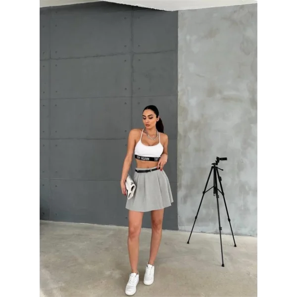 ŞORT ETEK - Gri