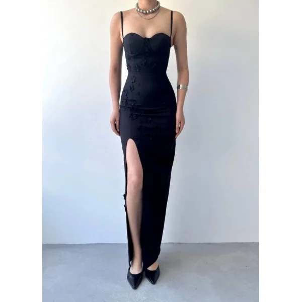 Stor Gül Detaylı Elbise