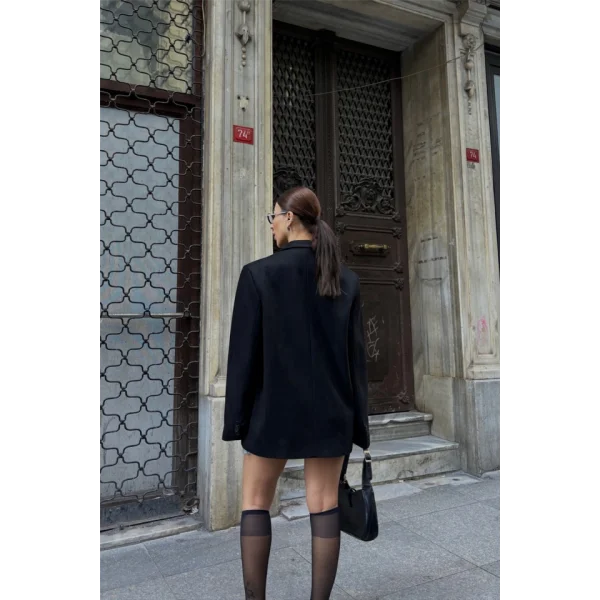 SÜET BLAZER CEKET 3 DÜĞME  Siyah