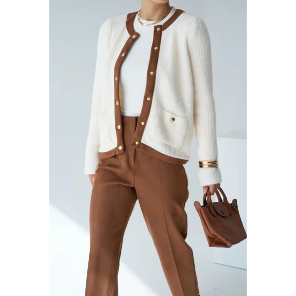 Süetli Hırka  Krem