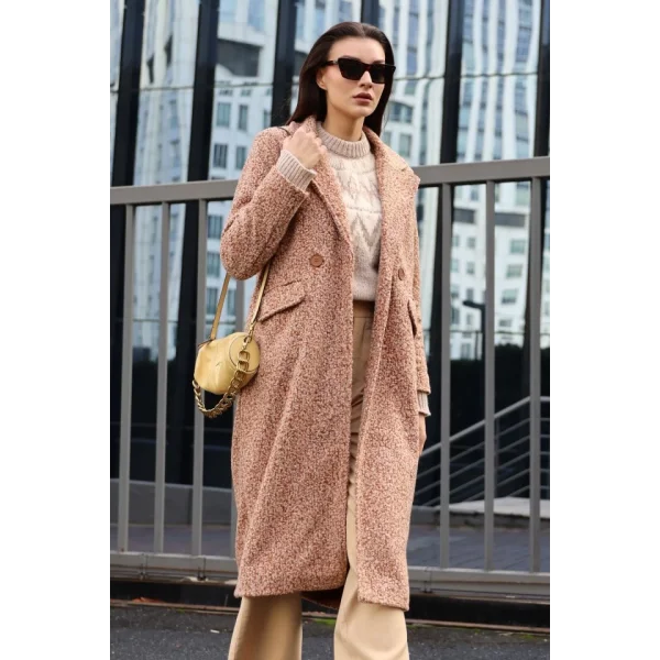 Taba Oversize Uzun Buklet Kaban 9127