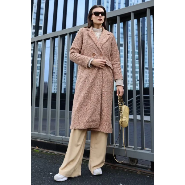 Taba Oversize Uzun Buklet Kaban 9127