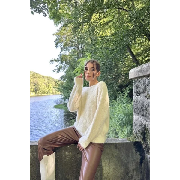 Taş Baklava Desenli Triko Kazak