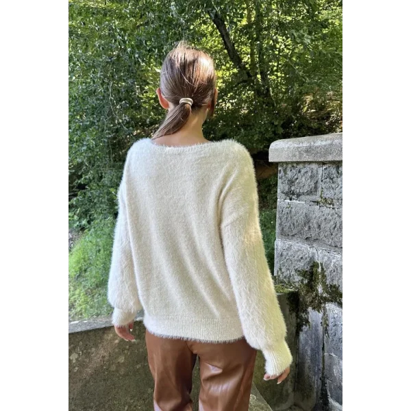 Taş Baklava Desenli Triko Kazak