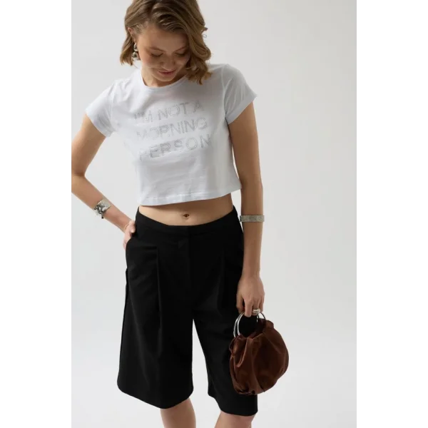 Taş Detay Crop Thirt