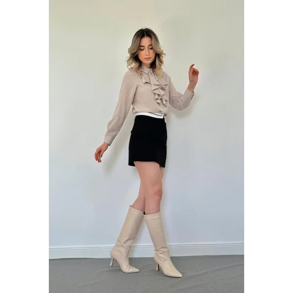 Taş Jesica Volanlı Taş Düğme Detaylı Gömlek