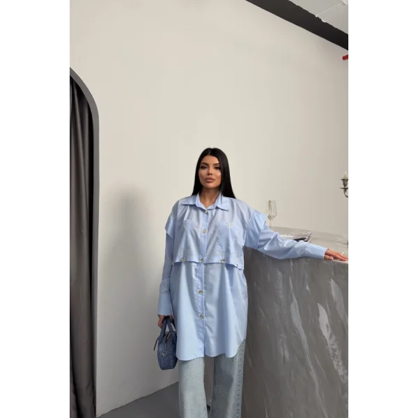 TASARIM GÖMLEK - Bebe Mavi