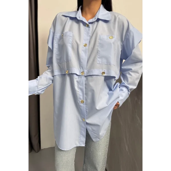 TASARIM GÖMLEK - Bebe Mavi