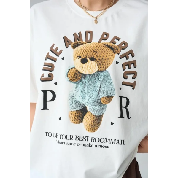 Teddy Bear T-Shirt - Krem