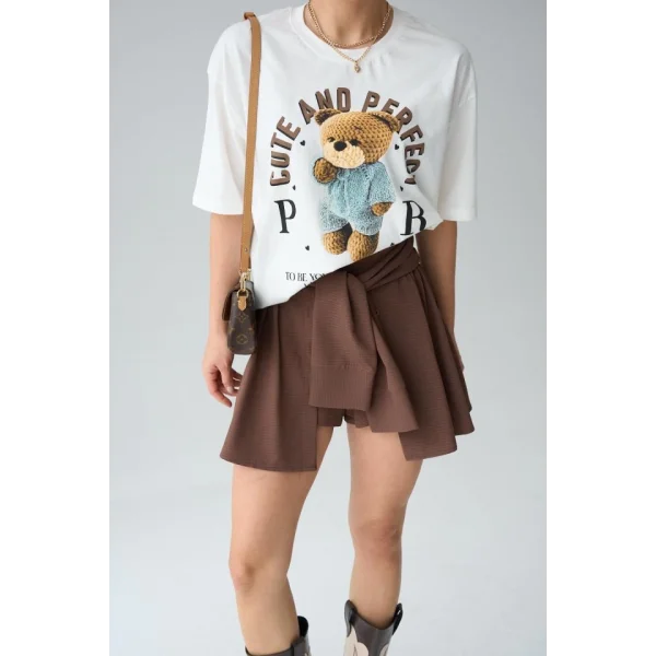 Teddy Bear T-Shirt - Krem