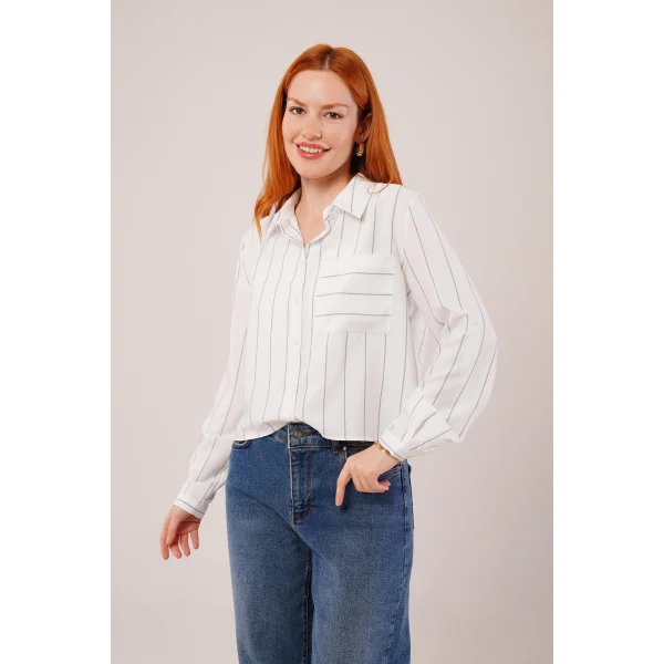 Tek Cepli avi Çizgili Gömlek