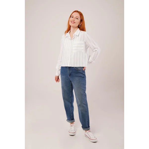 Tek Cepli avi Çizgili Gömlek