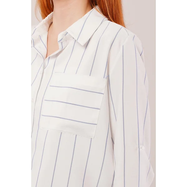 Tek Cepli avi Çizgili Gömlek