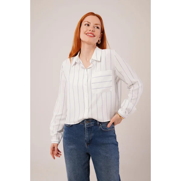 Tek Cepli avi Çizgili Gömlek