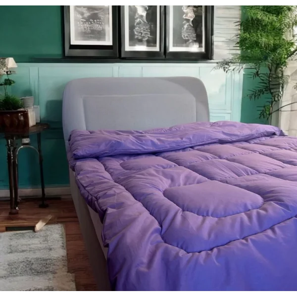 Tek Kişilik Doğal Yün Yorgan - Mor