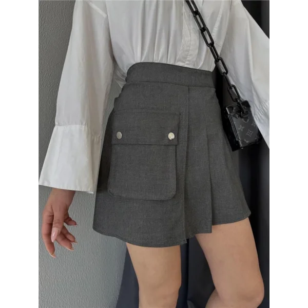 TENİS ETEK BÜYÜK CEP DETAYLI - Antrasit