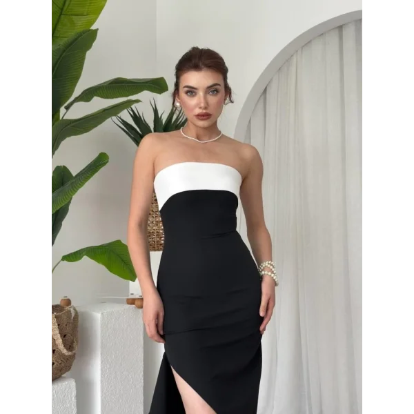 Terk Yırtmaç Detaylı Elbise