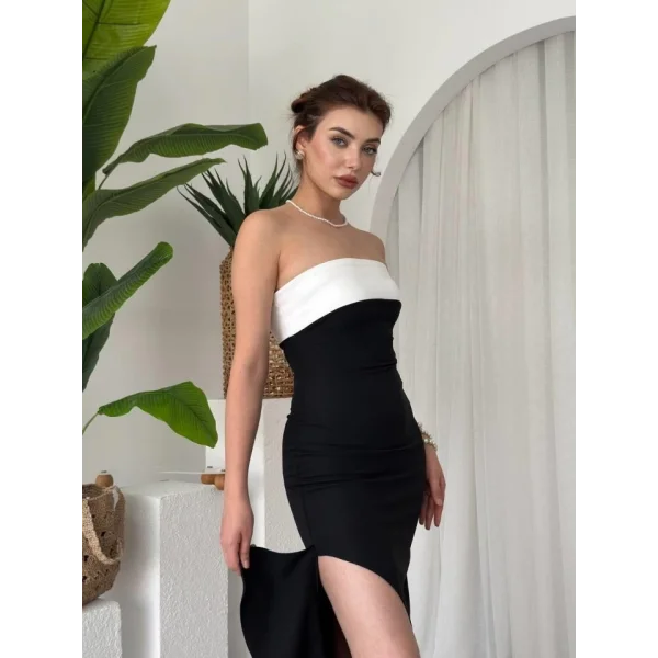 Terk Yırtmaç Detaylı Elbise