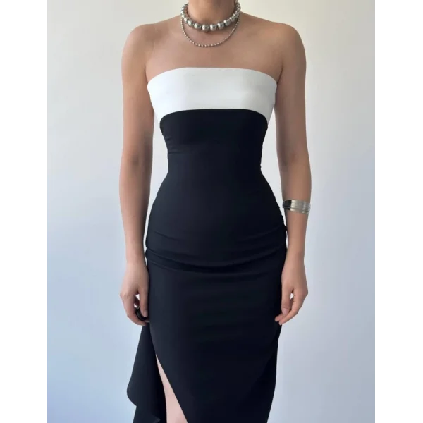 Terk Yırtmaç Detaylı Elbise