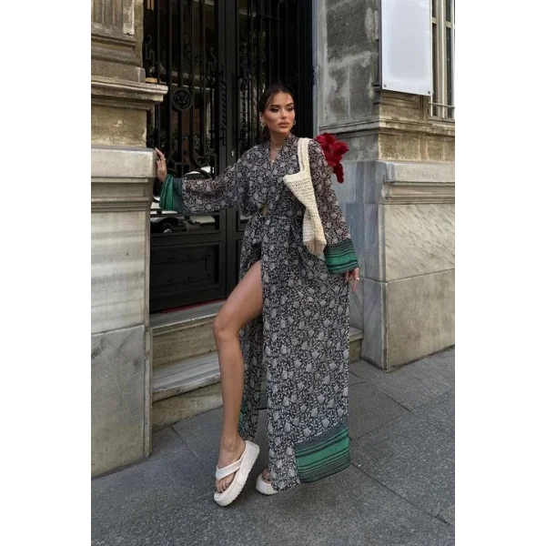 Thalia Desenli Şifon Kimono 5155-08