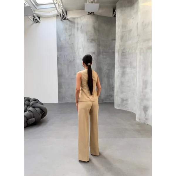 Ti̇na Asi̇metri̇k Yelek Pantolon İki̇li̇ Takim