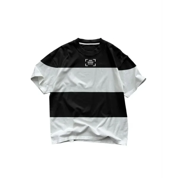 Tişört Tasarla Çizgili - Beyaz-Siyah