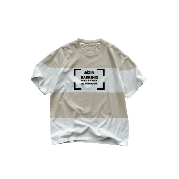 Tişört Tasarla Çizgili - Beyaz-Siyah