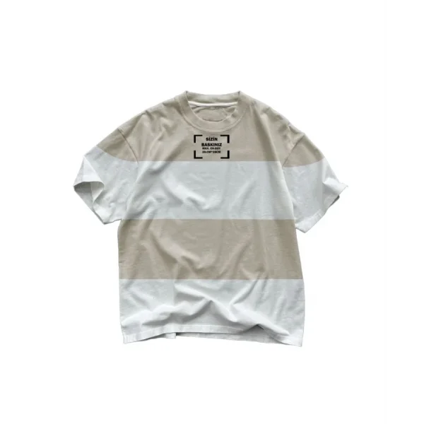 Tişört Tasarla Çizgili - Beyaz-Siyah