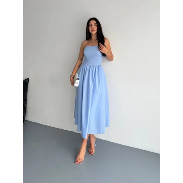 traplez Pileli Elbise  Açık avi