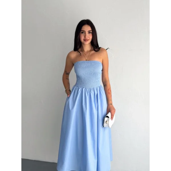 traplez Pileli Elbise  Açık avi