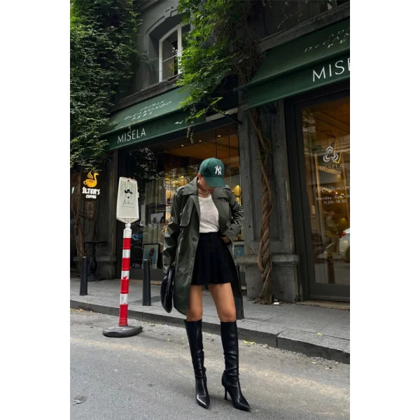 TRENCH KISA ŞANEL BOY - Siyah