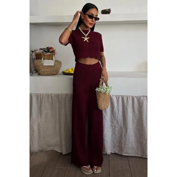 Triko Bluz Pantolon İkili Takım 10084-025