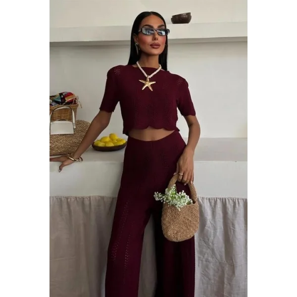 Triko Bluz Pantolon İkili Takım 10084-025