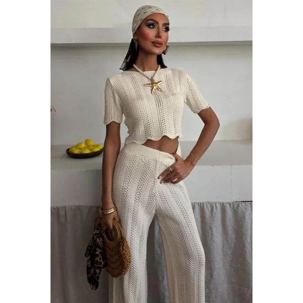 Triko Bluz Pantolon İkili Takım 10084-025