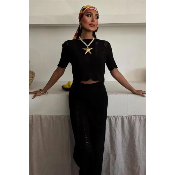 Triko Bluz Pantolon İkili Takım 10084-025