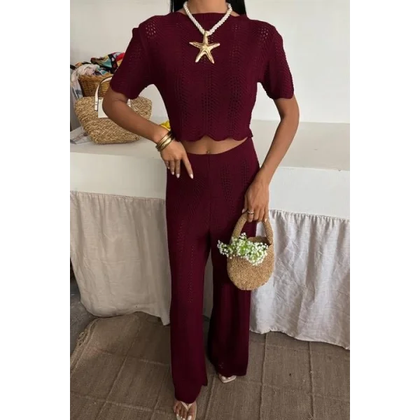 Triko Bluz Pantolon İkili Takım 10084-025