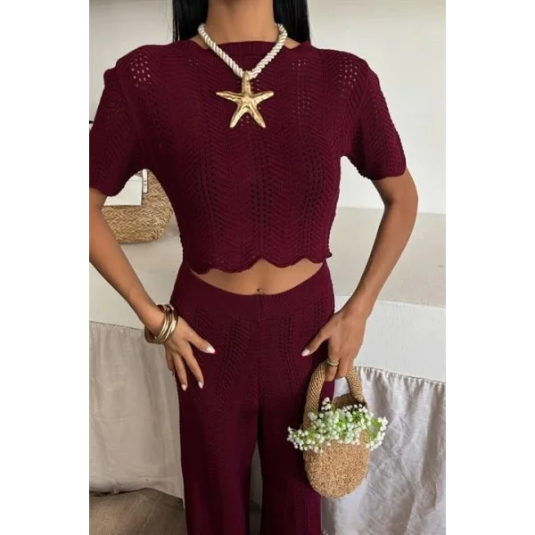 Triko Bluz Pantolon İkili Takım 10084-025