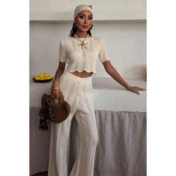 Triko Bluz Pantolon İkili Takım 10084-025