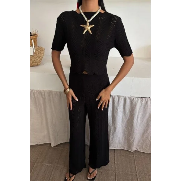 Triko Bluz Pantolon İkili Takım 10084-025