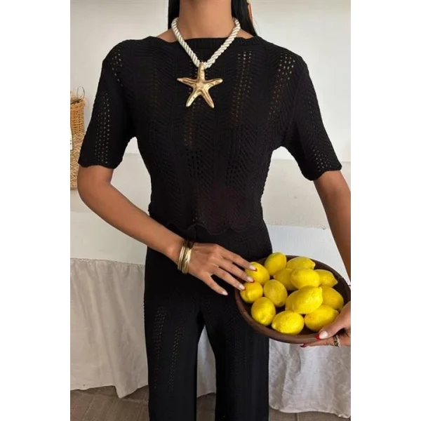 Triko Bluz Pantolon İkili Takım 10084-025