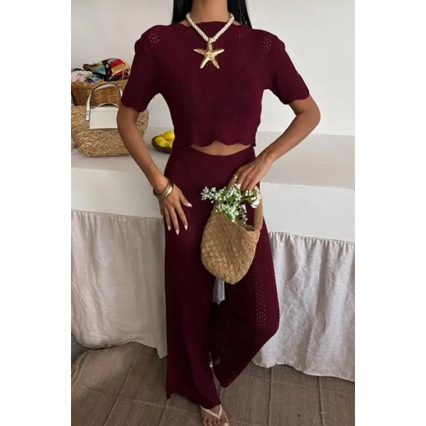 Triko Bluz Pantolon İkili Takım 10084-025